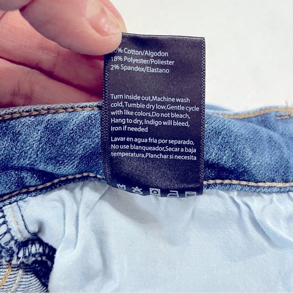 Risen Jeans Womens Straight Leg Distressed Raw Hem High Rise Stretch 11/30 - Picture 11 of 16